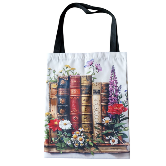 White Flower Book Shelf Bag image 1