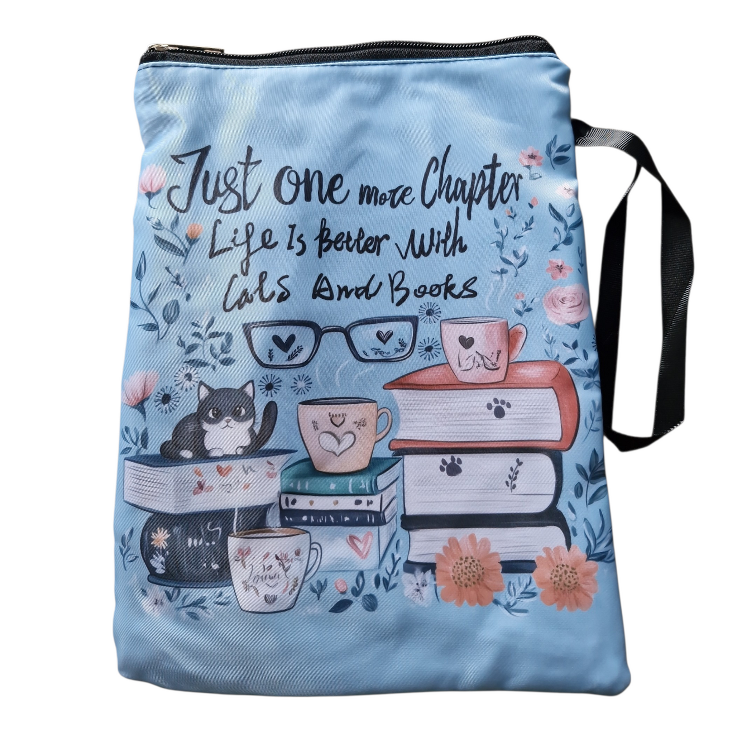 Blue Cats & Books Book Bag