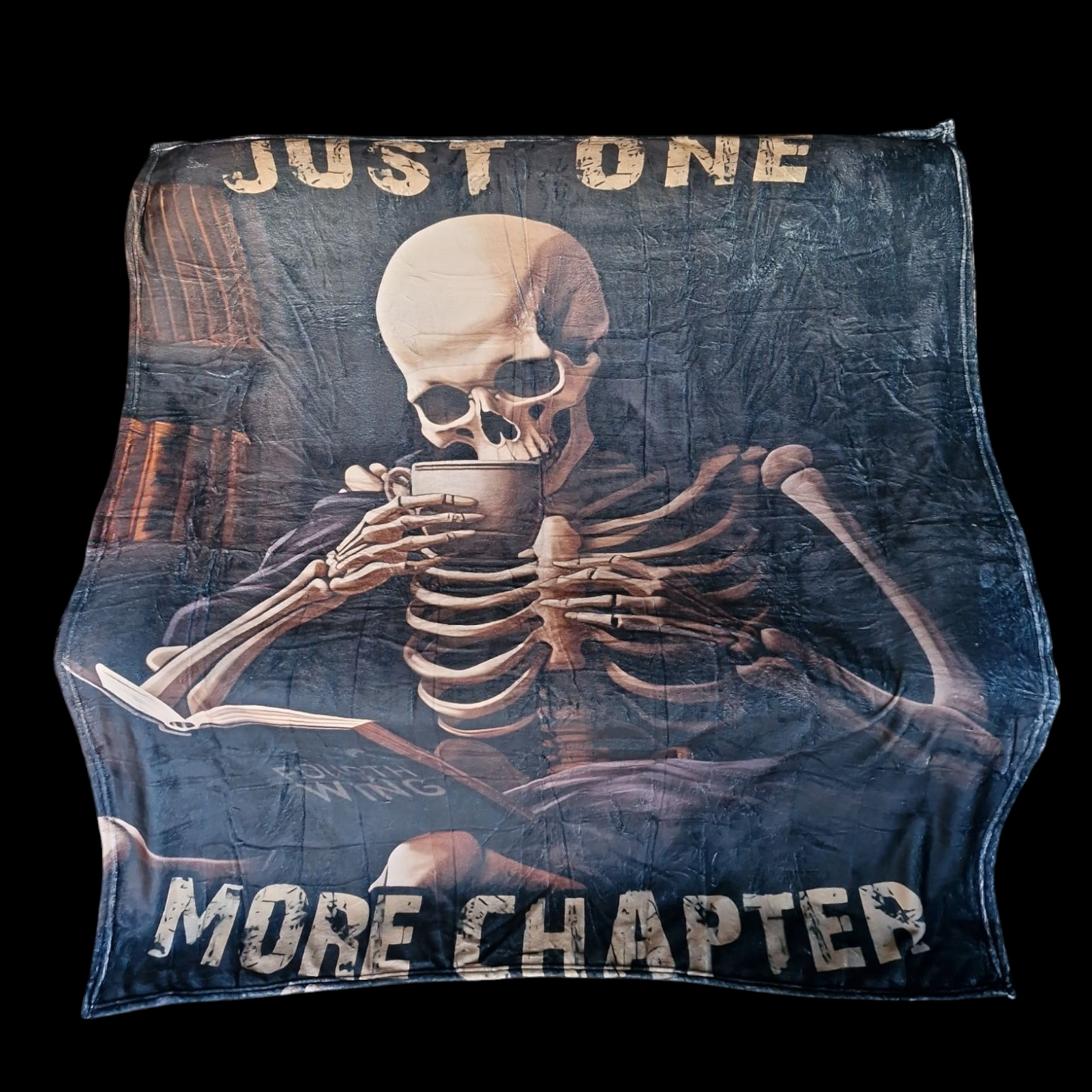 Just One More Chapter Skeleton Reading Blanket image 0