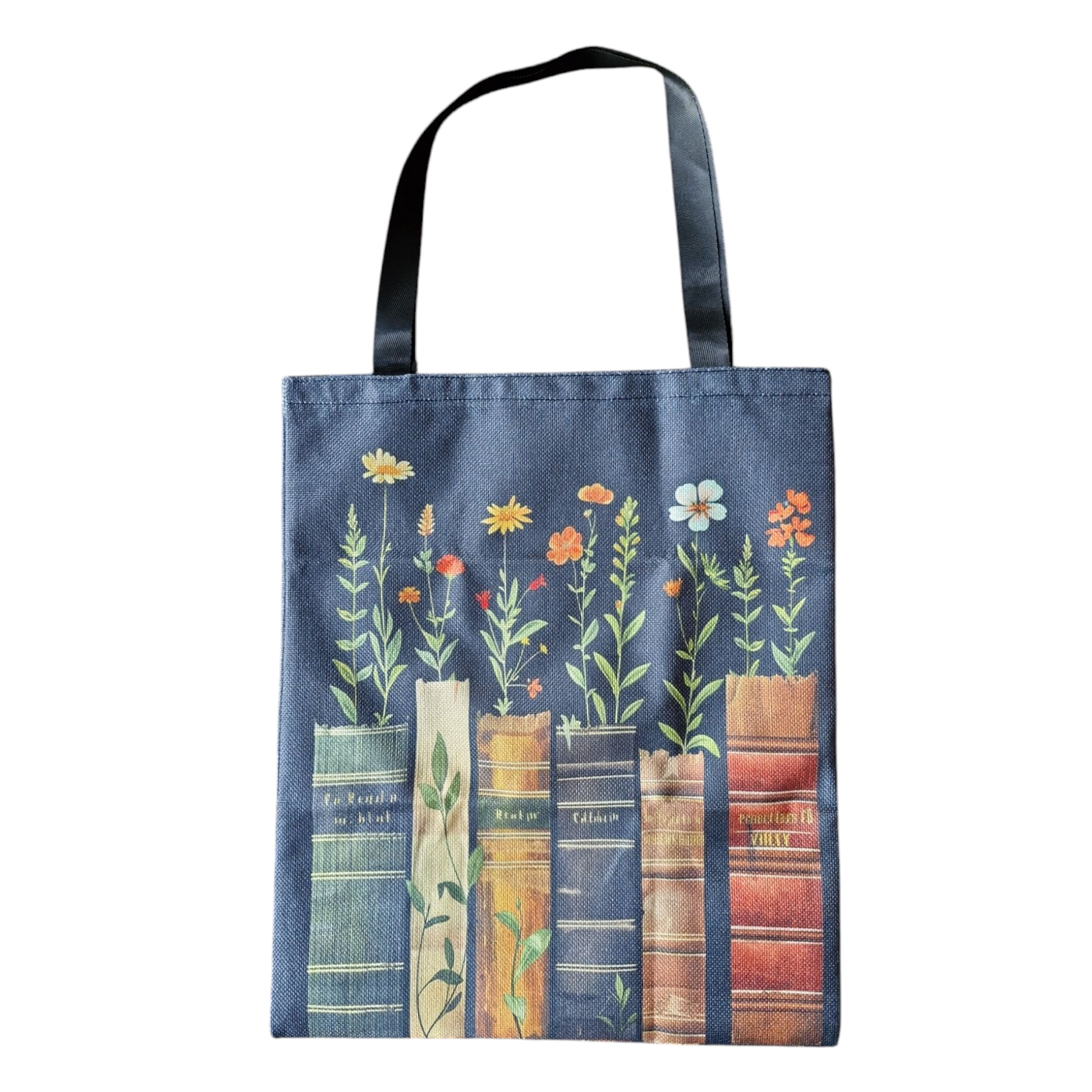 Green Book Shelf Flowers Bag image 1