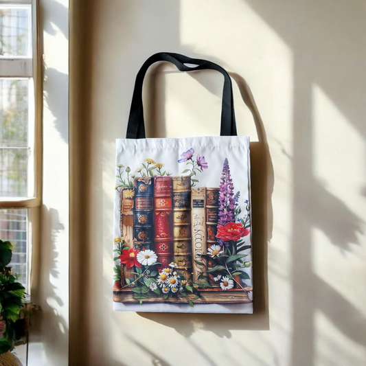 White Flower Book Shelf Bag image 0