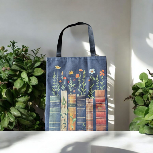 Green Book Shelf Flowers Bag image 0