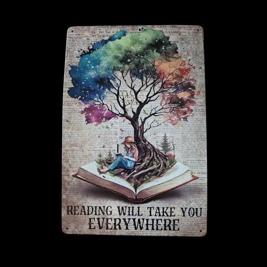Reading Will Take You Everywhere Tin Sign image 0