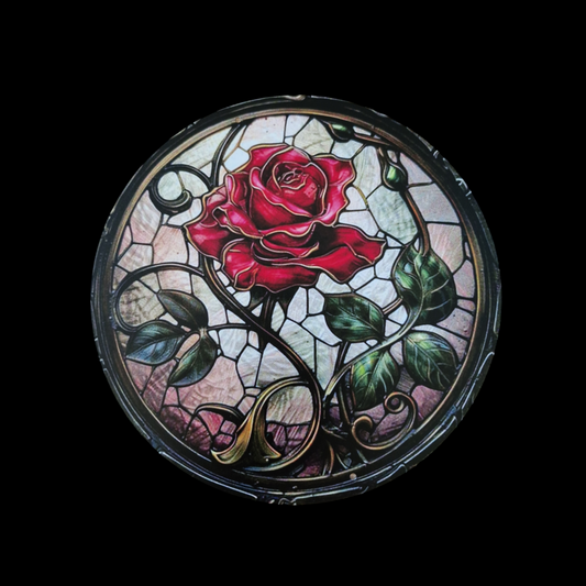 Stained Glass Rose Tin Sign image 0