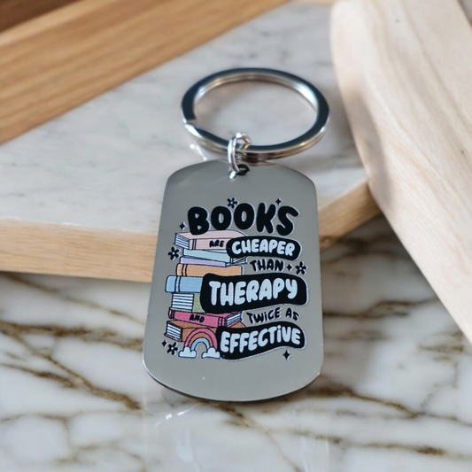 Books Are Cheaper Than Therapy Key Ring image 0