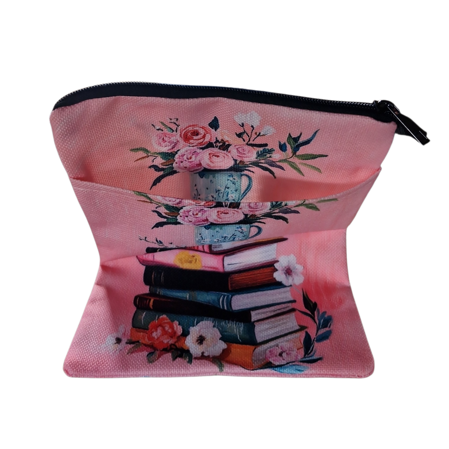 Pink Book Stack Book Bag