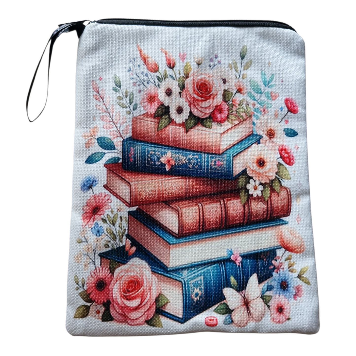 White Floral Book Bag