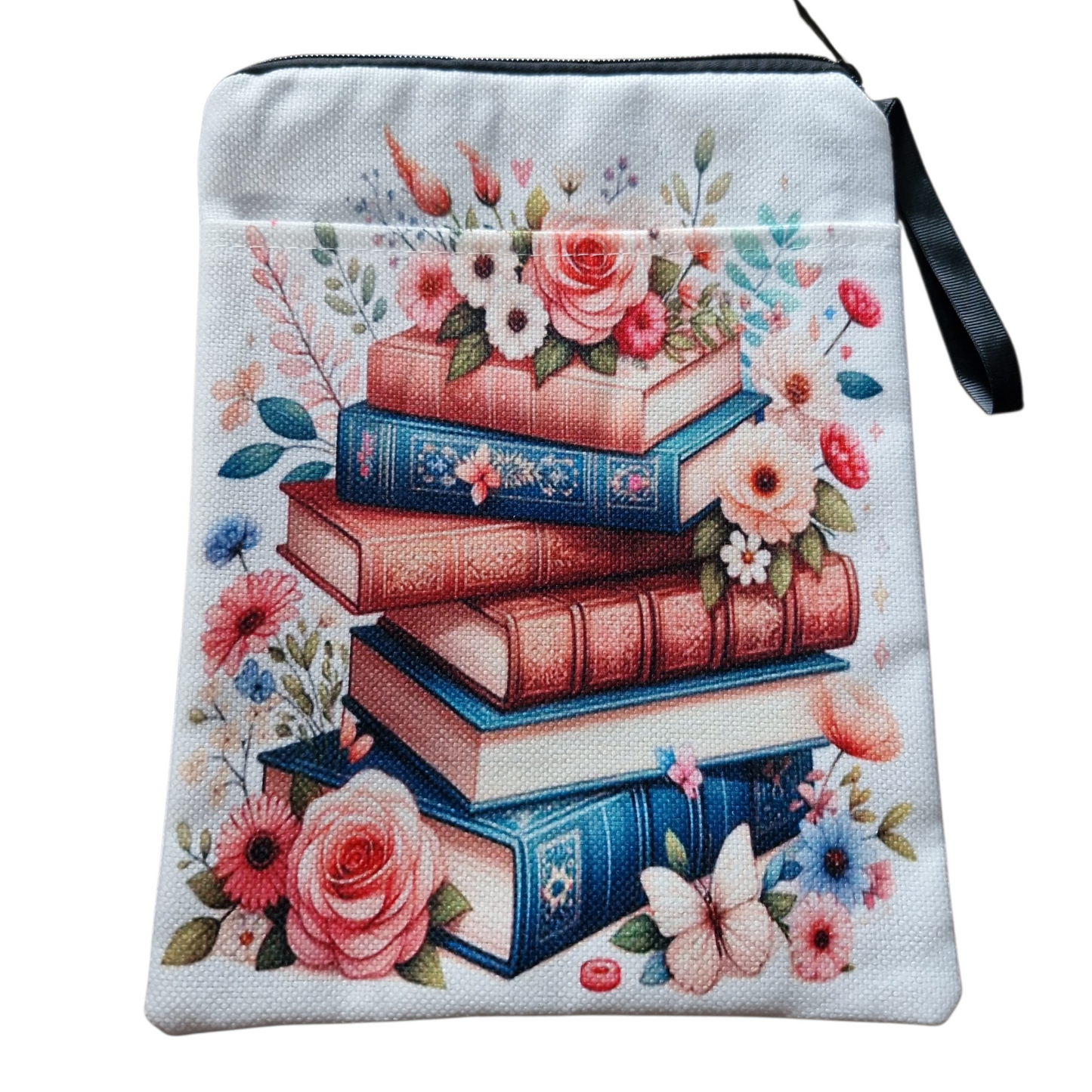 White Floral Book Bag