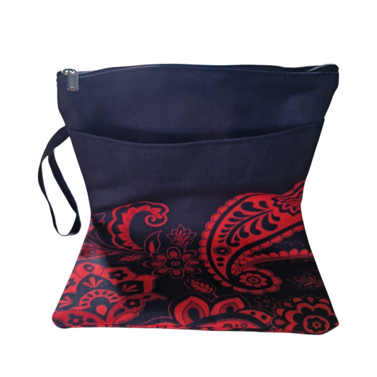 Red Floral Design Book Bag