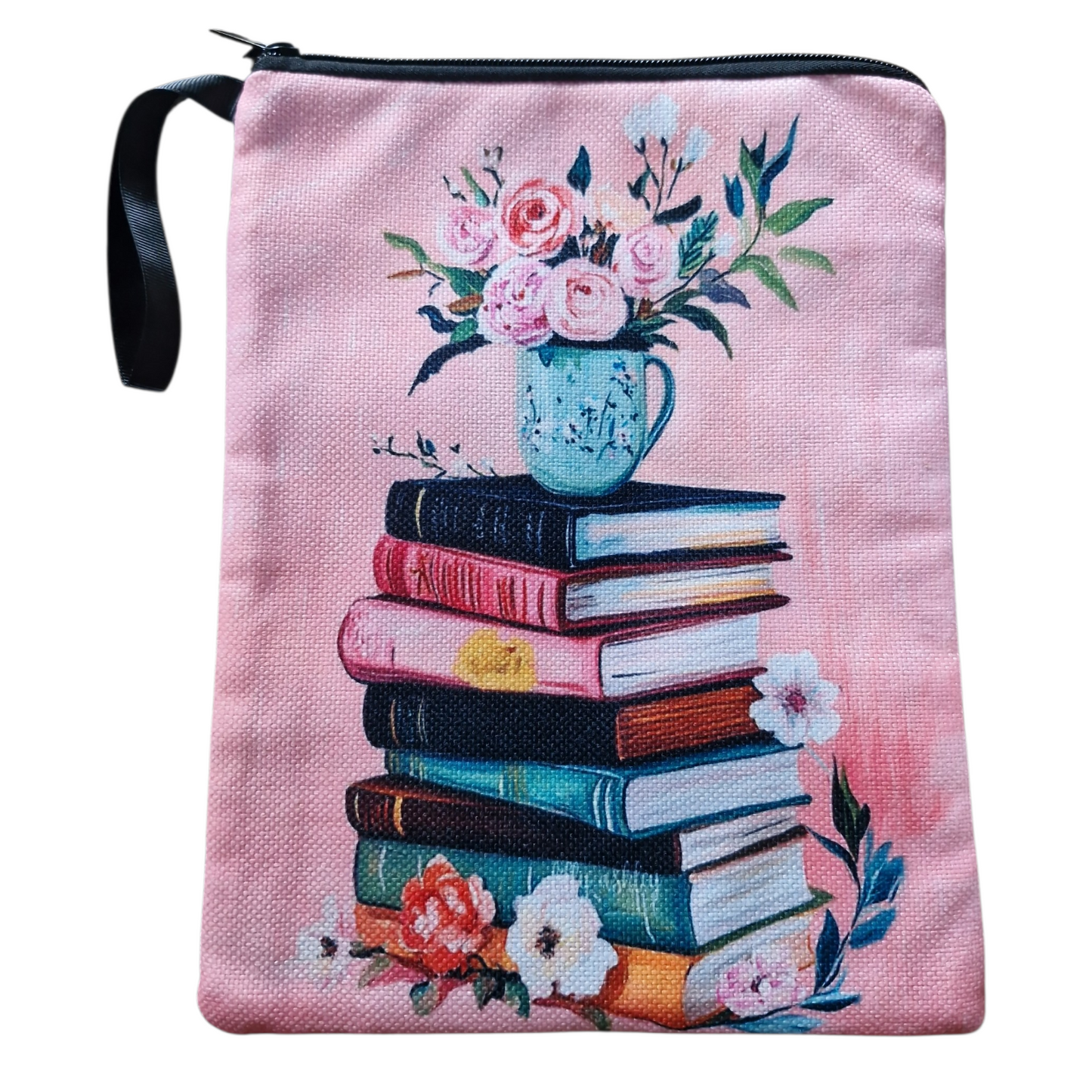 Pink Book Stack Book Bag